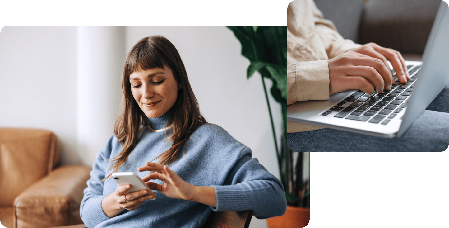 Frau am Smartphone